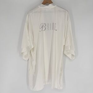 Victoria's Secret "I Do" White Satin Rhinestone "Bride" Kimono Robe - OS